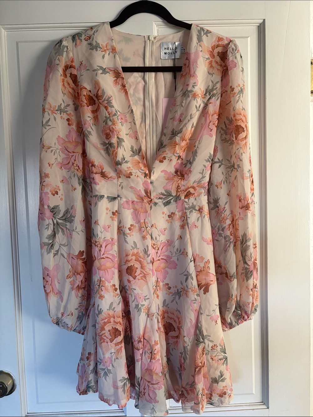 Hello Molly Cream Floral Long Sleeve Romper